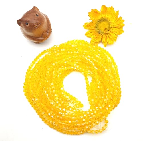 3mm4mm 1100pcs 800pcs Bicone Beads Crystal Glass Faceted Beads for Necklace Bracelet Earrings DIY Jewelry Crafts Making Project (3mm GoldenAB) - color: 3mm GoldenAB
