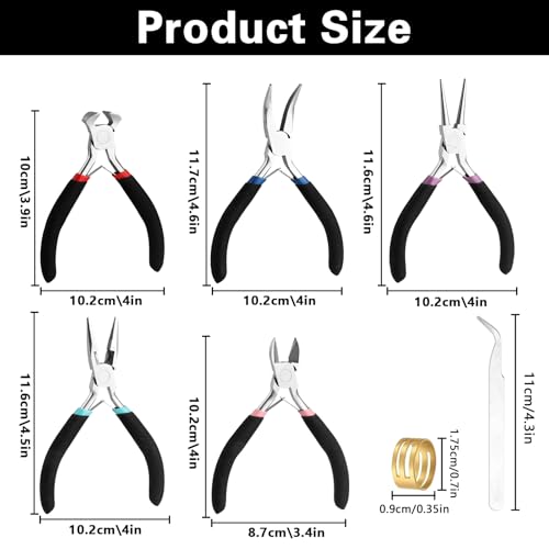 Needle Nose Pliers, Needle/Chain Nose Jewel Pliers for Jewelry Making, needle nose pliers for jewelry making jewelry tool tiny pliers for jewelry-Matte Handle - color: Needle Nose Pliers-black Blue