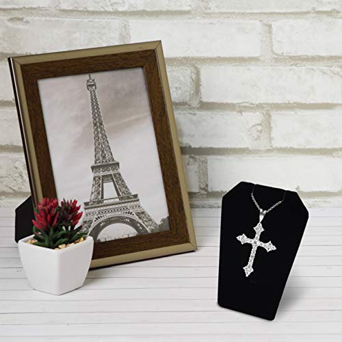 MOOCA 6 Pcs Set Black Velvet Mini Earring Stand, Jewelry Display, Necklace Chain and Pendant Display Stand, Jewelry Holder Showcase, 3 1/4 Inches Height - color: 1) Black Velvet