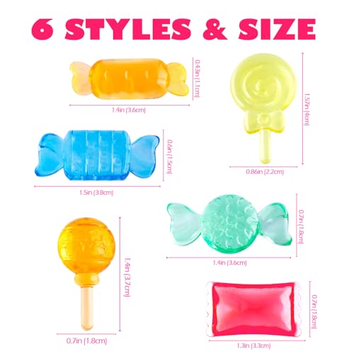 Niceup Plastic Candy Toys Lollipop Fake Sweets 160pcs Small Candyland Décor Party Favors Resin Figurine Slime Charms for Easter Egg Birthday Pinata Goodie Bag Fillers, Rave Trinkets - style: Candies Mini (about 160pcs)