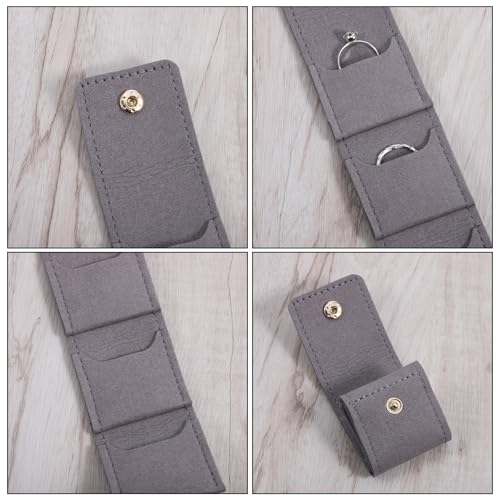 3Pcs Mini Travel Jewelry Bag, Jewelry Roll Bag with Buckle Earrings Storage Box Portable Foldable Travel Necklaces Organizer Case for Earrings, Rings and Necklaces