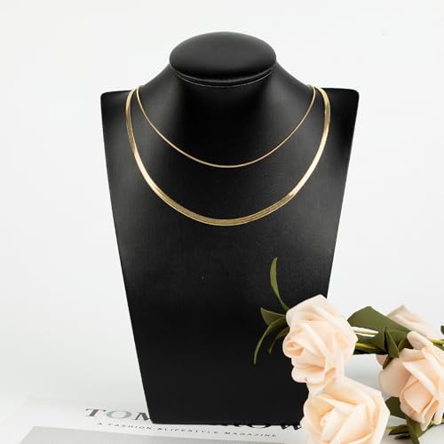 UMAOKANG Gold Plated Jewelry Chain, Dainty 3mm Herringbone Chain for Jewelry Making Men and Women Necklace Choker Chains Bulk (10pcs, 18 inch) - color: Gold Herringbone, size: 18 Inch
