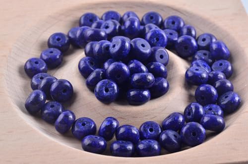Rondelle Beads for Jewelry Making 5x8mm Natural Stone Beads 1 Strand 15.5inch Lentil Spacer Beads Rondelle Gemstone Bead Semi-Precious Stone Bead for Bracelet Necklace Crafts Lapis Lazuli - color: Lapis Lazuli Beads