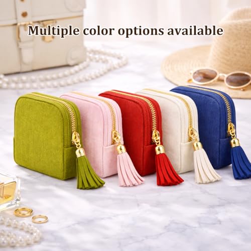Small Travel Jewelry Pouch for Women, Compact Travel Jewelry Pouch with Layered Storage, Zippered Jewelry Travel Bag for Rings, Earrings, Bracelets, Necklaces (Gem Blue) - color: Gem Blue