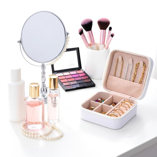 12 Pack White Travel Jewelry Case, PU Leather Mini Jewelry Organizer Box, Portable Earring Storage Box for Women, Girls, Bridesmaid Gifts(3.94 x 3.94 x 1.97 Inches)