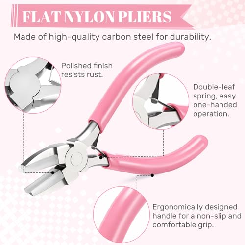 Mudder 2 Pieces Jewelry Making Tool Bail Making Pliers 6 in 1 Jewelry Wire Bending Pliers for Beading Looping Shaping Wire DIY Crafts(Pink) - color: Pink