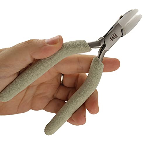 The Beadsmith Flat Nylon Jaw Pliers, 5.5 inches (139mm), Comfort Grip Handle with Double Leaf Springs - style: Flat Nylon Jaw