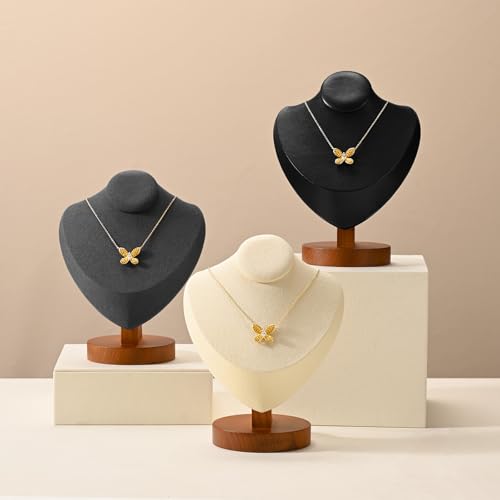 Jewelry Bust Necklace Display Microfiber Jewelry Necklace Display Stand for Show Selling - color: White