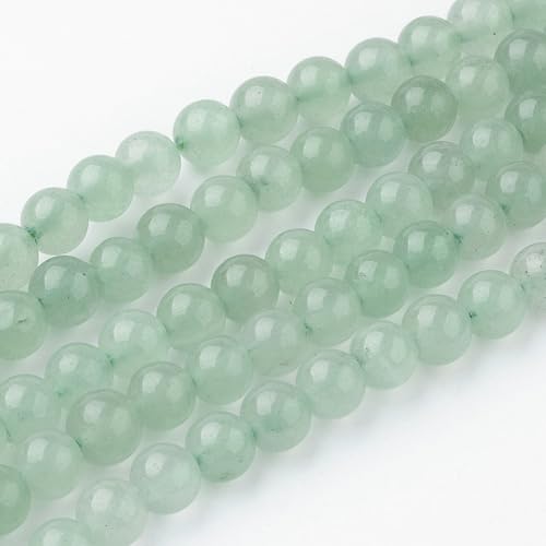 60Pcs Natural Green Aventurine Beads 6mm Round Gemstone Beads Smooth Stone Loose Bead for DIY Bracelets Necklace Earrings Jewelry Making - color: Natural Green Aventurine, size: 6mm