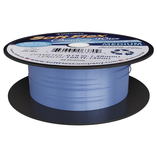 Soft Flex 49 Strand Beading Wire - Medium 0.19 Diameter - 100 Feet Nylon Design Wire - style: Tanzanite