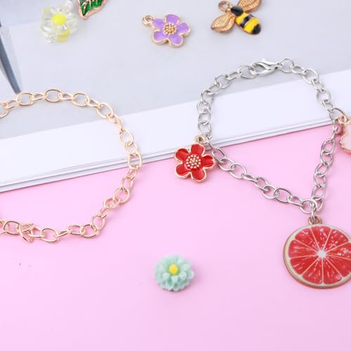 cobee 12 Pcs Charm Bracelet Chain, Metal Silver Chain Bracelet with Lobster Clasps for Women Bracelet Chain Bracelets Jewelry Making Crafts Supplies Men Gifts(Gold and Silver) - color: Gold + Silver