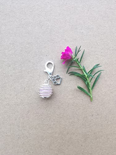 crystal pet collar charms,cat collar charms, dog collar charms - color: rose quartz