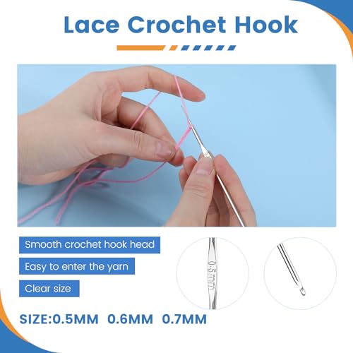 BUTUZE Tatting Shuttle Kit, 15 PCS Plastic Shuttle Set with Crochet Hooks and Beading Needles, Big Eye needles for DIY Craft Tool - size: 15 PCS