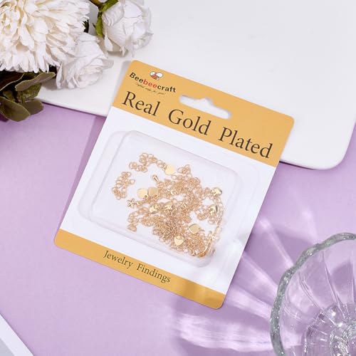 Beebeecraft 1 Box 20Pcs 4Styles Golden Necklace Extenders 18K Gold Plated Star Heart Chain Extenders for Jewelry Making Charm Ends Tail Extension Curb Chain Necklaces Bracelets DIY Crafts Supplies - color: Gold-mix