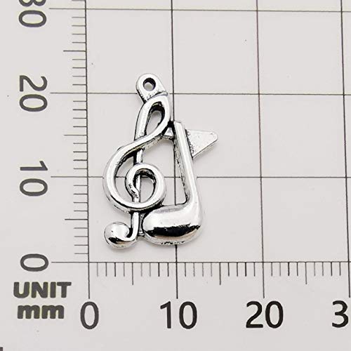 Youdiyla 70pcs Musical Symbol Charms Collection, BULK Music Notes Elements Guitar Violin Microphon Tape Horn Charms Metal Pendant Craft Supplies Findings for Jewelry Making-Silver HM211 - color: Silver Music Charms-70pcs