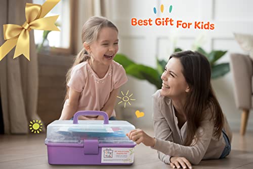 Olly Kids Arts and Crafts Supplies Set- 1000+ Pieces Giftable Craft Box for Kids: DIY Craft Supplies for Toddlers, School Project, and Homeschool - color: Purple