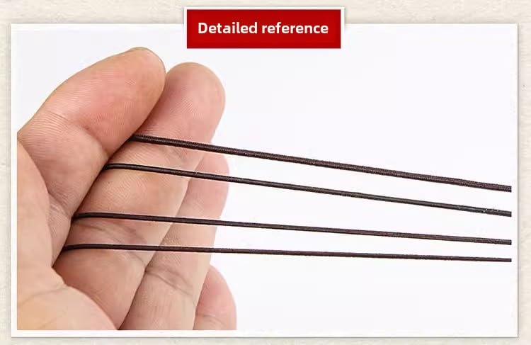 Premium Stretch Beading Cord Elastic Jewelry String for Buddhist Bracelets, Mala Beads, Handmade Crafting - Durable Wear-Resistant Buddhist Prayer Rope with Hook Needle Tools (Brown)