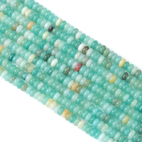 2x4MM 150PCS Amazonite Tube Rondelle Abacus Disk Spacer Loose Beads for Jewelry Making - color: Amazonite, size: 2x4mm abacus-shaped