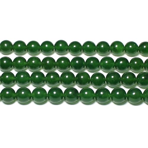 MJDCB Stone Beads 12mm 30pcs Round Blackish Green Jade Loose Gemstone Bead Charms for Jewelry Making Bracelet Necklace Earring Pendant - color: Blackish Green Jade, size: 12mm
