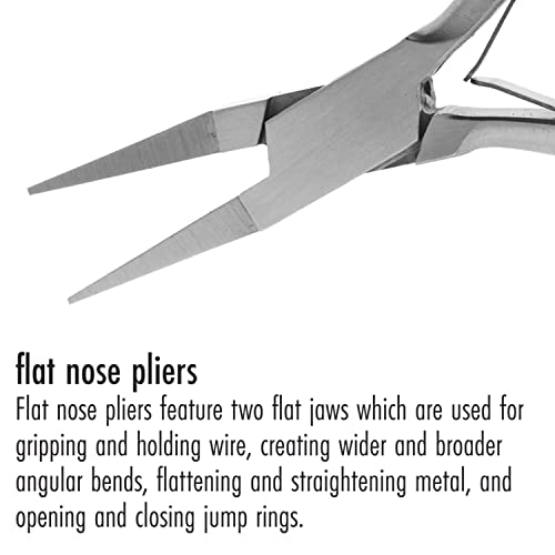 The Beadsmith Flat Nose Plier, 6.25 inches (159mm), Polished Steel Head with Comfort Grip Handle & Double-leaf Spring - style: Flat Nose