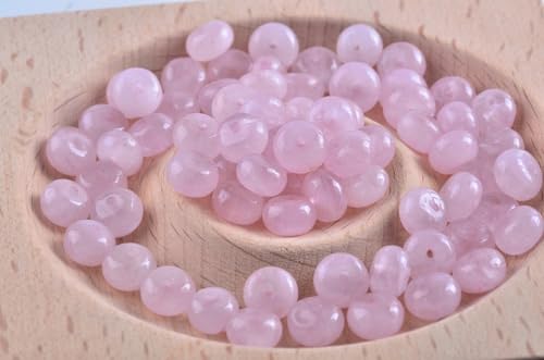 Rondelle Beads for Jewelry Making 5x8mm Natural Stone Beads 1 Strand 15.5inch Lentil Spacer Beads Rondelle Gemstone Bead Semi-Precious Stone Bead for Bracelet Necklace Crafts Rose Quartz - color: Rose Quartz Beads