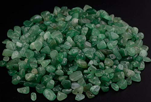 Natural Chip Stone Beads Green Aventurine 5-8mm About 400 Pieces Irregular Gemstones Healing Crystal Loose Rocks Bead Hole Drilled DIY for Bracelet Jewelry Making Crafting (5-8mm, Green Aventurine) - color: Green Aventurine