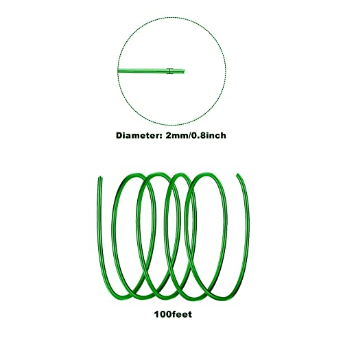 2MM Aluminum Wire - 100ft, 12 Gauge Anodized for Jewelry, Sculpting & Crafting - size: 2mm, style: Green