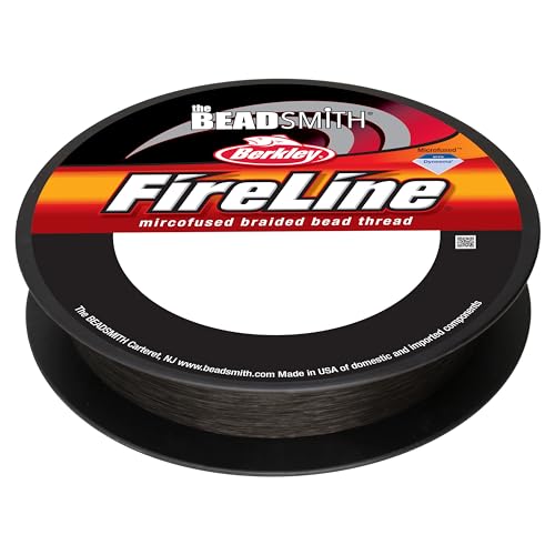 The Beadsmith Fireline by Berkley – Micro-Fused Braided Thread – 6lb. Test, .006”/.15mm Diameter, 300 Yard Spool, Smoke Grey – Super Strong Stringing Material for Jewelry Making and Bead Weaving - color: Smoke Grey, size: 6lb, .006”, 300 Yard