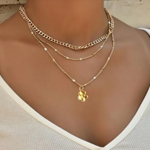 Xeahung 20 Pcs Double Sided Flower Charms Bulk for Jewelry Making Gold Flower Pendant for Bracelet Necklace Earrings Keychain DIY Crafts Crafting Christmas Birthday Gifts - color: Gold
