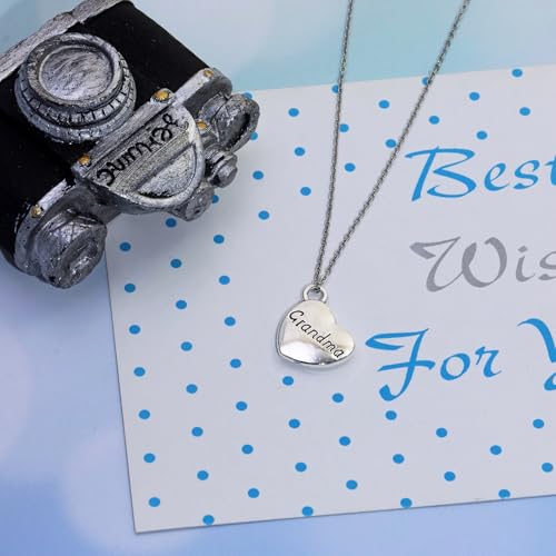 Shapenty Antique Silver Love Heart Shaped Family Members Pendant Charms for DIY Craft Keychains Bracelet Necklace Earrings Jewelry Making Findings and Memory Ornament - style: Grandma