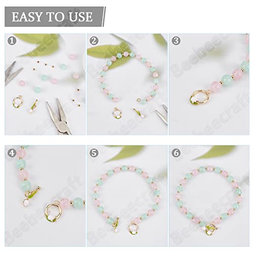 Beebeecraft 8 Sets Toggle Clasps Enamel 18K Gold Plated Brass Flower Bracelet Toggle Clasps Tulip T Bar for Necklace Bracelet Making - color: #8 8 sets