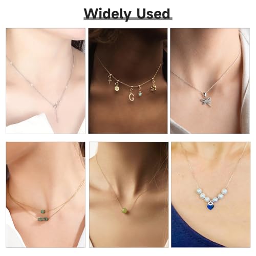 GTVOODX 10Pcs Adjustable Necklace Chains Silver Stainless Steel 0.75mm Rectangle Cable Chain Bulk with Lobster Clasps for DIY Jewelry Making - color: Sliver Rectangle Cable