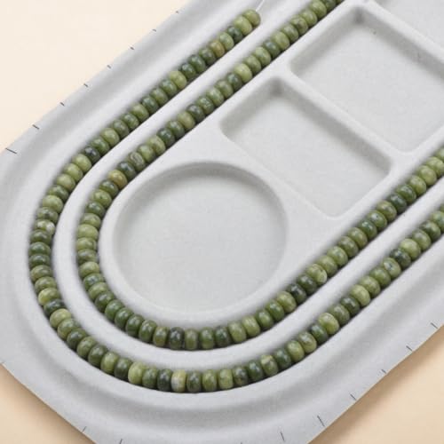 ICAI Beads 5x8mm Natural Rondelle Spacer Loose Beads for Jewelry Making DIY Crafts Design 1 Strand 15" APPR (Canadian Jade) - color: Canadian jade, size: 5x8