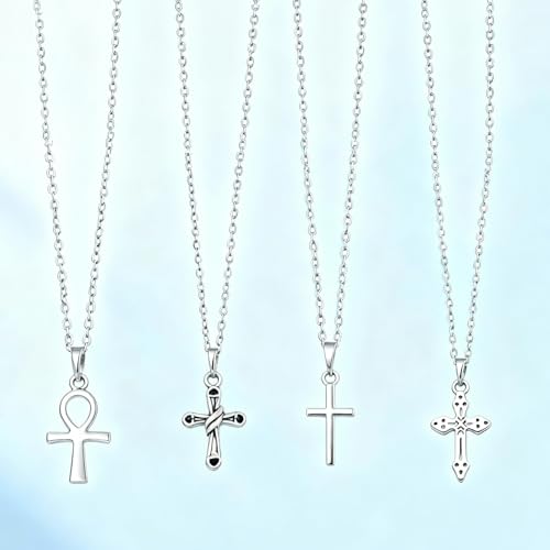 stino 100 Gram Metal Charms for Jewelry Making, Silver & Gold Plated, Bulk Pack for Bracelets, Necklaces, Crafts - color: Cross Silver