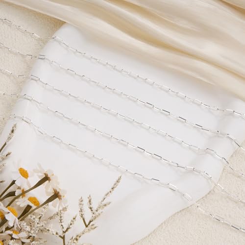 YOUBEIYEE 16.4 Feet Silver Paperclip Chain for Jewelry Making Stainless Steel Chains Roll for Women Necklace Bracelet DIY Jewelry Supplies - color: Paperclip Silver