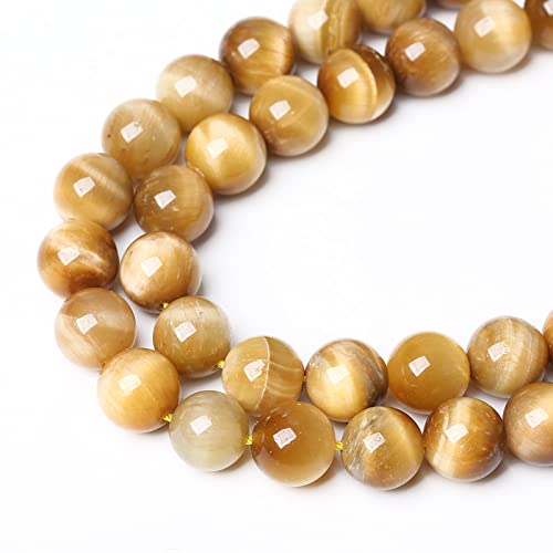 4mm 90pcs Natural Gemstone Gold Tiger Eye Beads Round Spacer Loose Beads for Jewelry Making DIY Bracelet Necklace 15" Inch (Gold Tiger Eye Stone, 4mm) - color: Gold Tiger Eye Stone, size: 4mm
