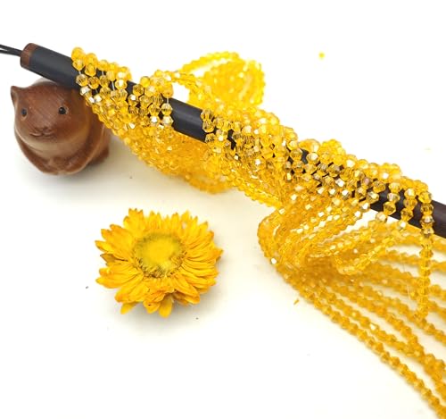 3mm4mm 1100pcs 800pcs Bicone Beads Crystal Glass Faceted Beads for Necklace Bracelet Earrings DIY Jewelry Crafts Making Project (3mm GoldenAB) - color: 3mm GoldenAB