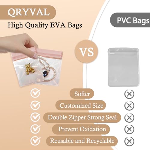 Jewelry Organizer and Storage Box with 24 EVA Anti Tarnish Bags, Travel Acrylic Case for Earrings, Necklaces & Rings, Elegant Gift for Women & Girls (S&Organizer(Clear)) - size: S&organizer(clear)