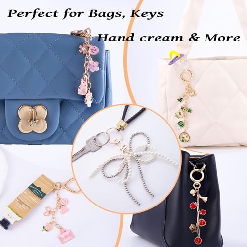 Wurosi 325Pcs Charms Lip Gloss Keychain Making Kit, Including 20 Keychain Clips 25 Extender Chain 118 Charms Jewelry Plier, Bag Charm Kit, Keychains Making Supplies for Jewelry Making,Christmas Gifts - color: 325 pcs kits