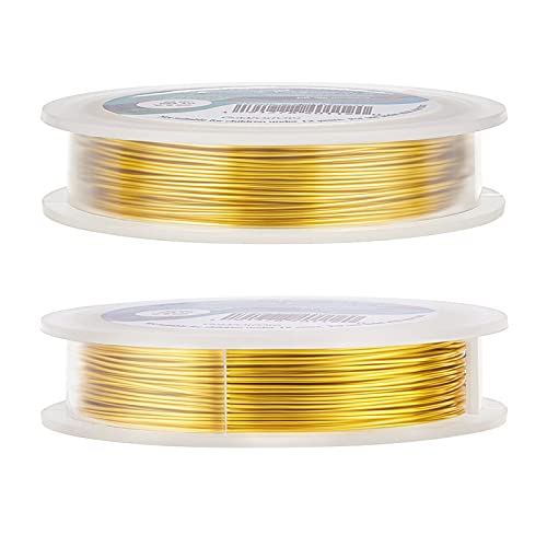 BENECREAT 22 Gauge Craft Jewelry Wire Gold Wire Copper Wire Tarnish Resistant for Beading Jewelry Making, 66 Feet/22 Yard - color: Dark Gold, size: 22-Gauge(66-Feet/22-Yard)
