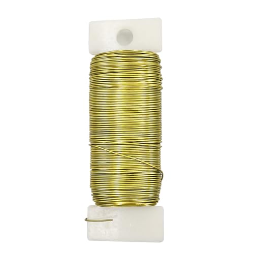 22 Gauge Golden Metal Floral Wire,38 Yards/35 Meters,for Christmas Wreaths,Tree Decoration,Flower Arrangement,Craft Wire,Flower Wire,Garden Wires,Flowers Bouquet Accessories,Jewelry Wires DIY - size: 22Gauge-Golden-1P/38Yards