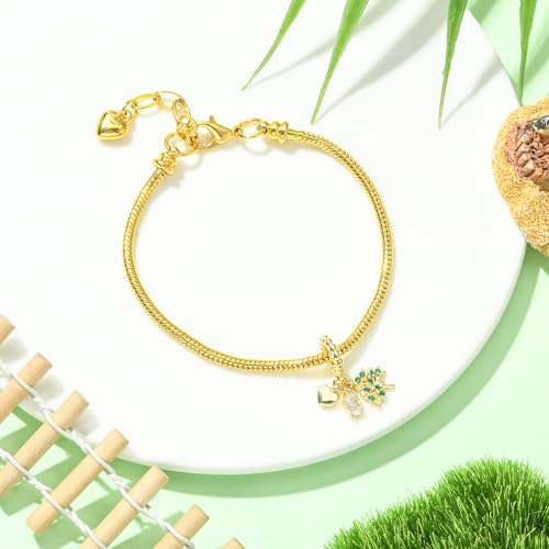 Charms for Jewelry Making Real 18K Gold Plated Dangle Charms Large Hole European Brass Pendant for Bracelet Necklace Women Gift - style: Tree of Life