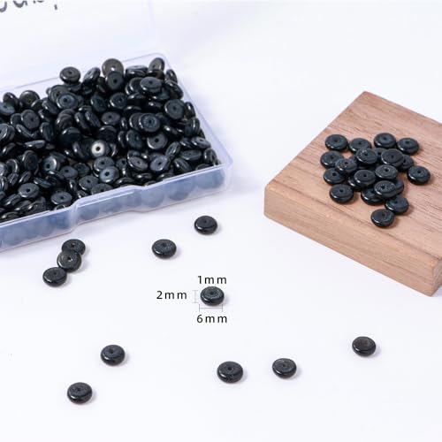 Natural Black Onyx Agate Disk Stone Spacer Beads 6x2mm 38cm/str Flat Rondelle Loose Semi Gemstone Caps for Making Bracelets Necklace - color: Black Onyx Agate