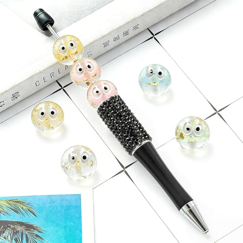 20Pcs 16mm Luminous Eye Focal Round Beads for Pens Eye Fancy Space Beads for DIY Craft Beadable Pens Keychain Bracelet Necklace Earrings Jewelry Making - color: Eye