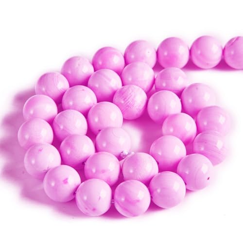 60pcs 6mm Pink Shell Jasper Beads Natural Gemstone Beads Round Loose Beads for Jewelry Making - color: Pink Shell Jasper, size: 6mm