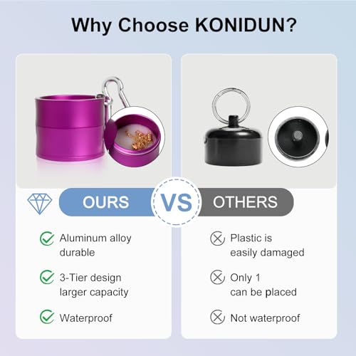 Mini Travel Ring Holder Keychain, Portable Jewelry Holder Keychain with Protective Sponge, Small Necklace Earrings Case for Gym Sports Bag Purse - color: 1-Tier Purple