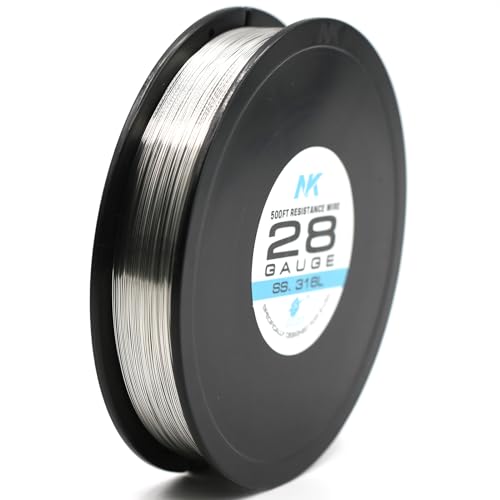 NK Jewelry Making Wire Stainless Steel 316L Soft Annealed AWG 22 24 26 27 28 29 30 32 34 36 38 40 Gauge (SS316L 28Ga 500Feet, 1) - size: SS316L 28Ga 500Feet