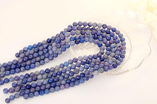 QINJIEJIE 100PCS Blue Aventurine Beads 8mm Natural Stone Beads Round Loose Gemstone Bead for Bracelet Beading Crystal Jewelry Making DIY Necklace Earrings 0.32" - color: Blue Aventurine, size: 100PCS