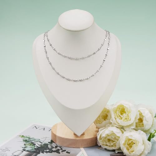 KYUNHOO Stainless Steel Silver Chain Roll 4 Meters Long Small Diamond Shape Jewelry Making Chains for Crafts DIY Supplies Jewelry Findings - color: Rhombic Steel