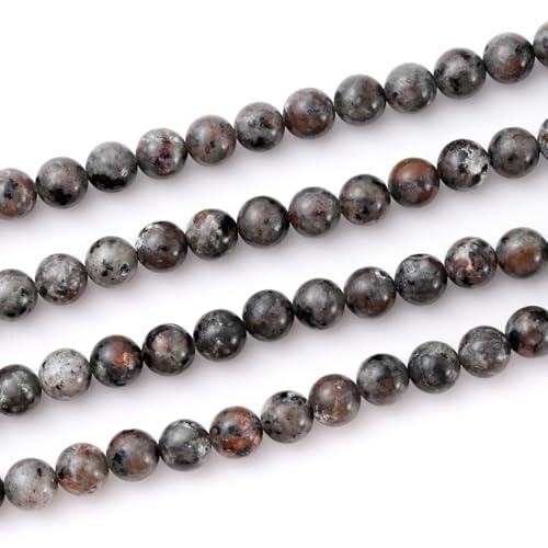 6mm 60pcs DIY Natural Flame Stone Yooperlite Beads Round Healing Crystal Gemstone Loose Beads for Jewelry Making Handmade Bracelet Necklace - color: Flame stone Yooperlite, size: 6mm